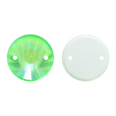 Elektrische Neon Peridot Rivoli Form hochwertiges Glas-Seau-On-Strass-Strasssteine